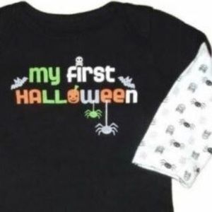 My First Halloween Spiders Bodysuit Boys Tee T Shirt Top Skull Kids